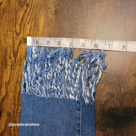 Mavi Jeans 27 Kerry Ankle Mid Rise Straight Fringe Hem Stretch Denim Boho Rodeo - Picture 10 of 12